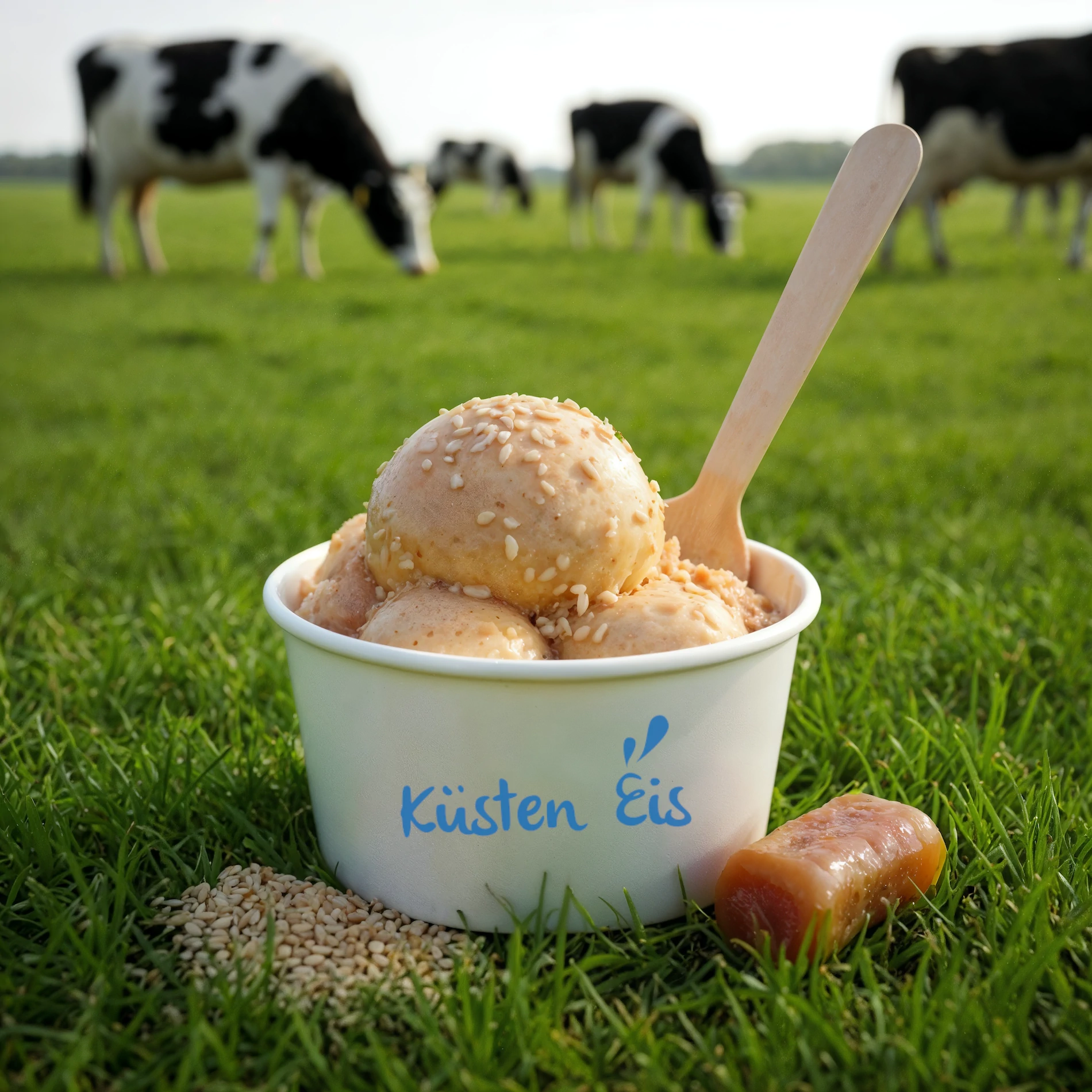 Küsten-Eis Karamell-Sesam